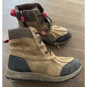 UGG Turlock Size 3 Brown Leather Weather Waterproof Boot Big Kids Outdoors